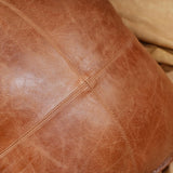 QAWACH Light Vintage Tan Genuine Leather Pillow Cover