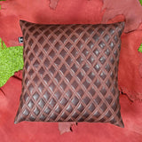 Shop Maroon Quilted Leather Pillow Cover | QAWACH