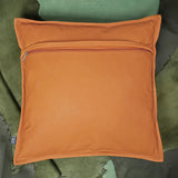 QAWACH Mustard Flavia Box Genuine Leather Pillow Cover |