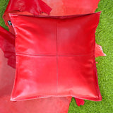 Red Box Leather Pillow Cover | QAWACH