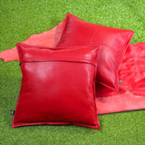 Red Box Leather Pillow Cover | QAWACH