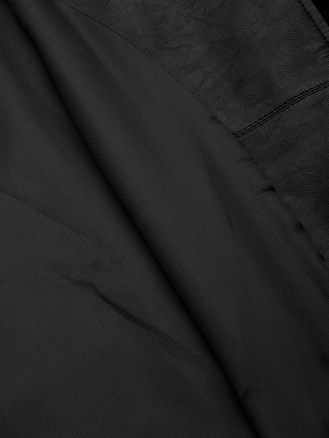 Women Black Solid Lightweight Leather Jacket | QAWACH