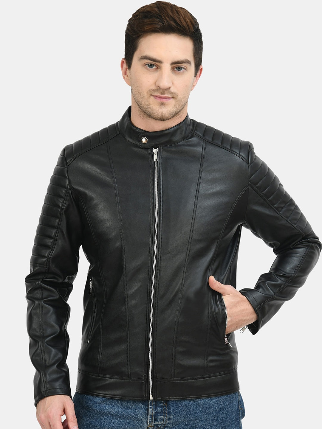 Shop Genuine Leather Biker Jacket online | QAWACH