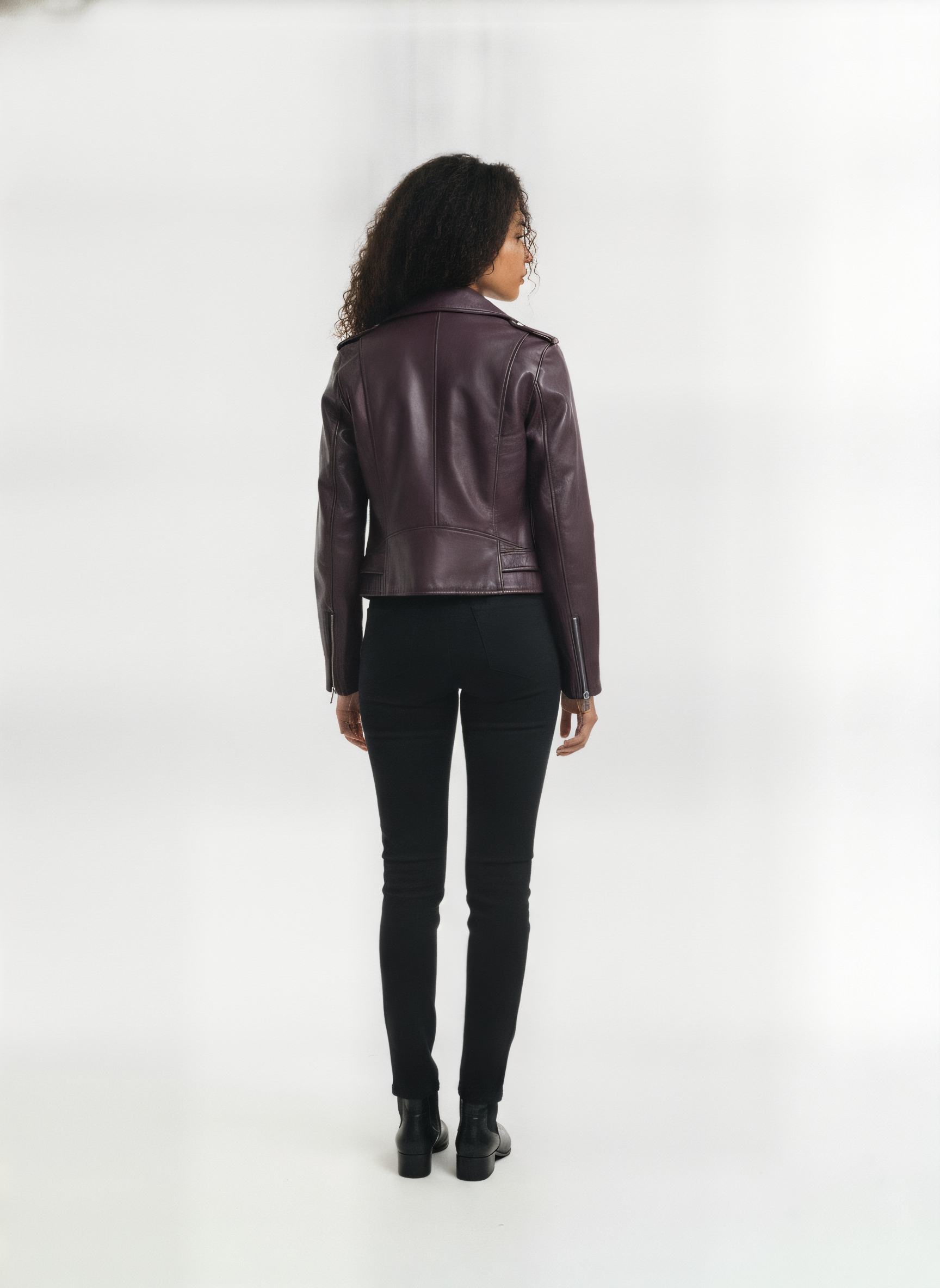 Alicia Vikander Leather Jacket - rear view