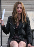 Ana De Armas Ghosted Leather Jacket