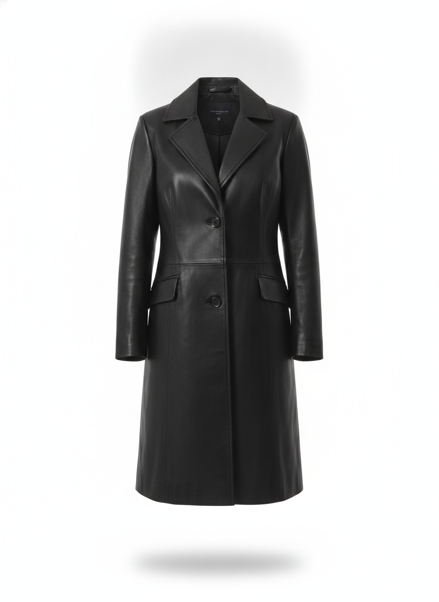 ashley-roberts-leather-long-coat - ghost_front