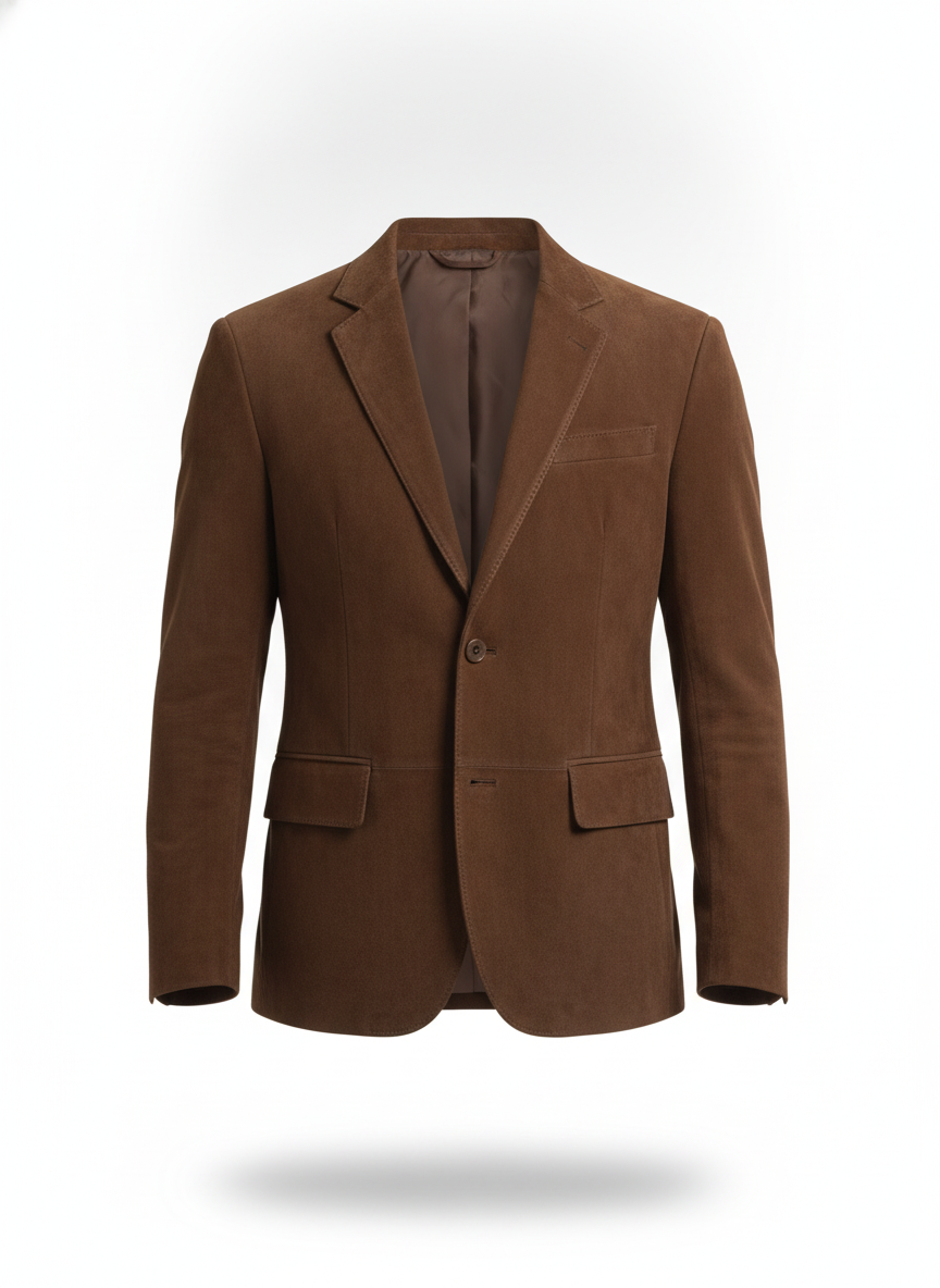 brown-genuine-leather-suede-blazer - ghost_front