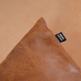 Brown Antique Leather Pillow Cover | QAWACH