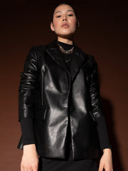 Women Black Genuine Leather Jacket | QAWACH