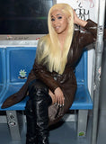 Cardi B Leather Long Coat