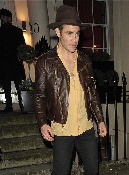 Chris Pine Leather Jacket #1