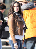 Elizabeth Tulloch Superman and Lois Leather Jacket