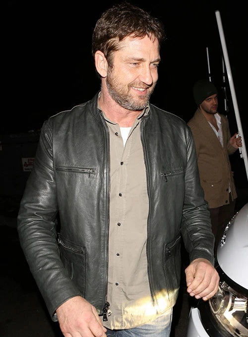 Gerard Butler Leather Jacket #3