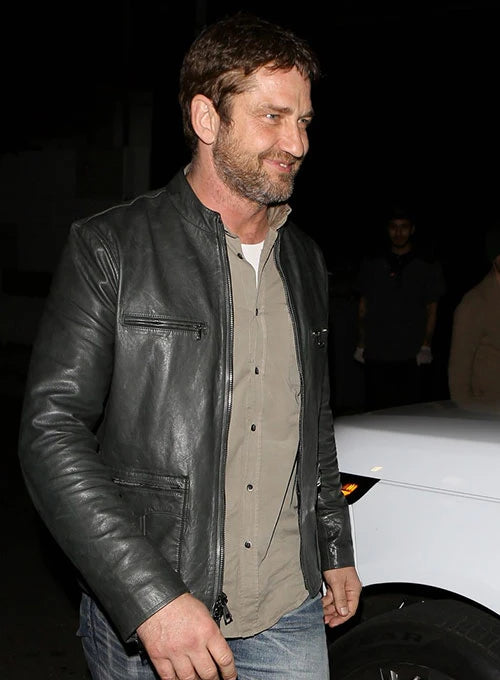 Gerard Butler Leather Jacket #3