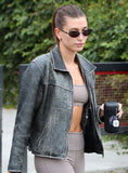 Hailey Baldwin Bieber Leather Jacket #1