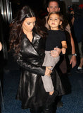 Kim Kardashian Leather Trench Coat