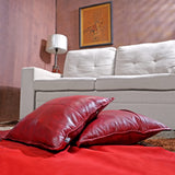 Shop Red Leather Pillow Cover | QAWACH