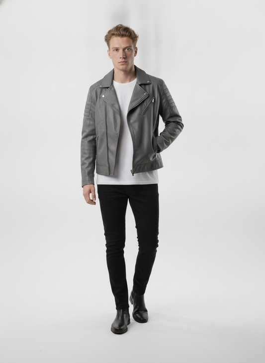 men-olive-green-solid-biker-jacket - vton_front