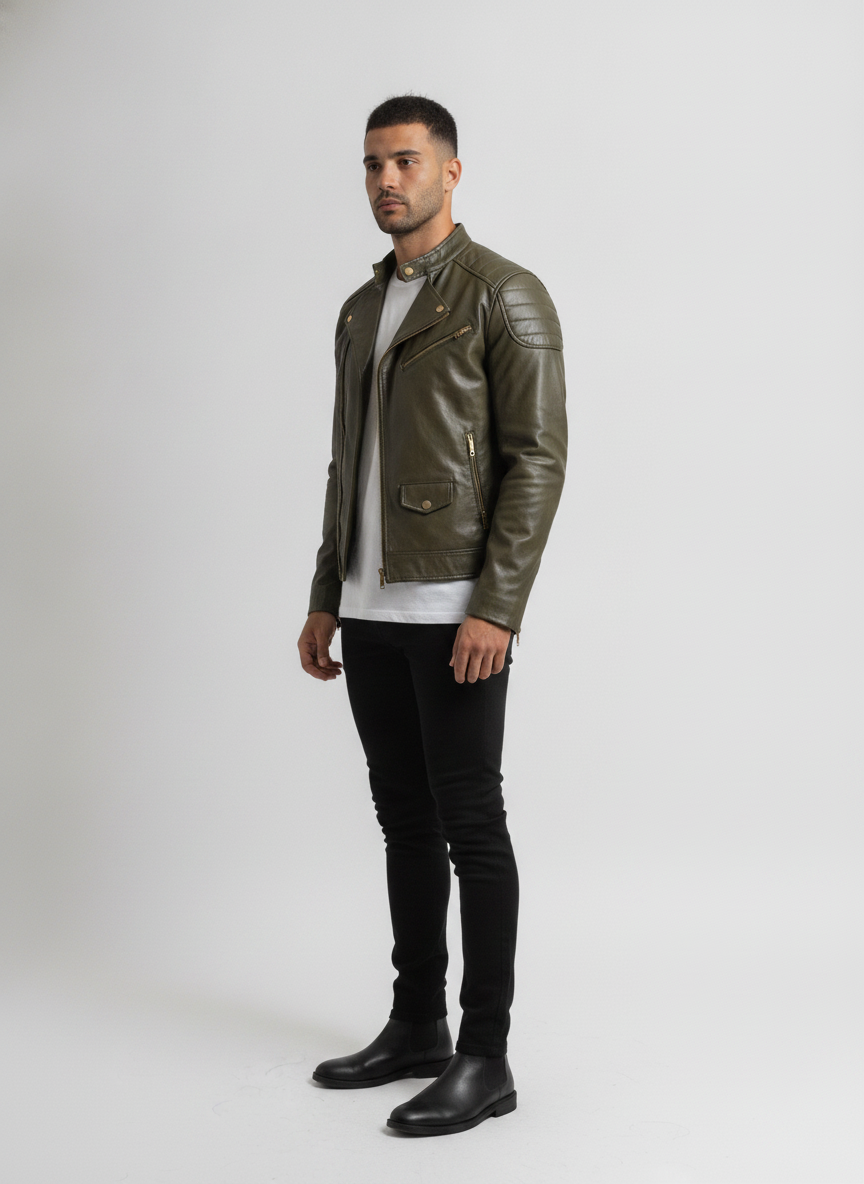 men-olive-green-solid-leather-biker-jacket-1 - vton_side