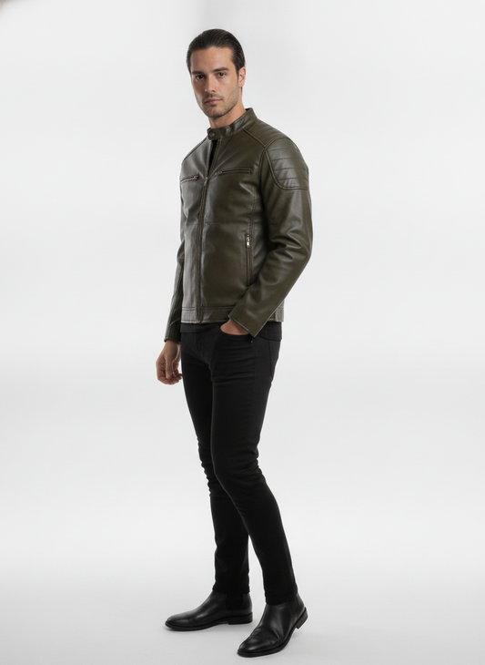 men-olive-green-solid-leather-biker-jacket - vton_side