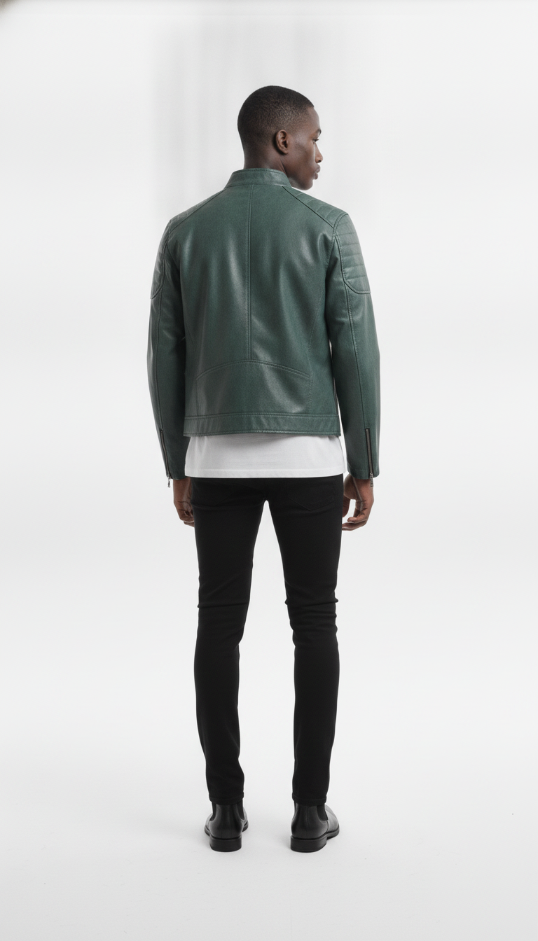 men-teal-green-solid-biker-jacket - vton_rear