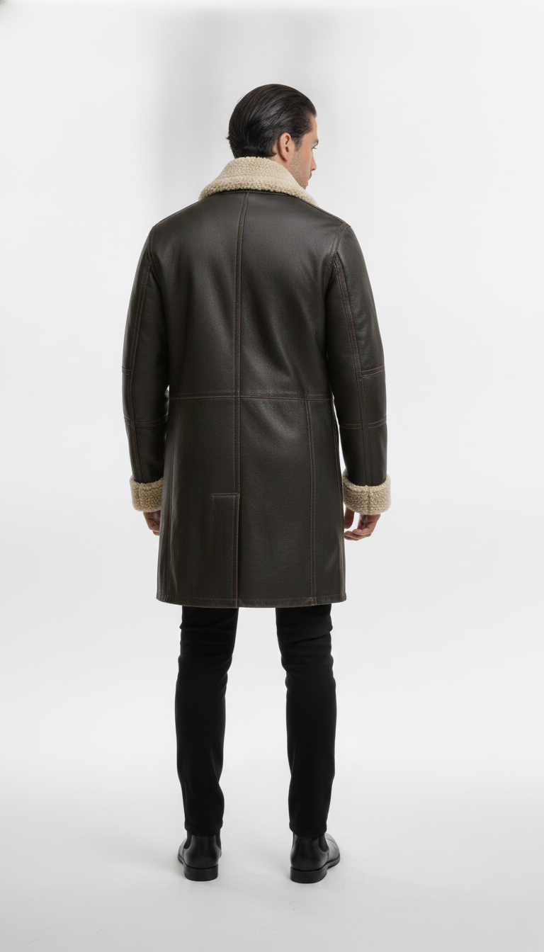 mens-classic-black-leather-fur-coat - vton_rear