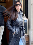 Monica Bellucci Leather Trench Coat