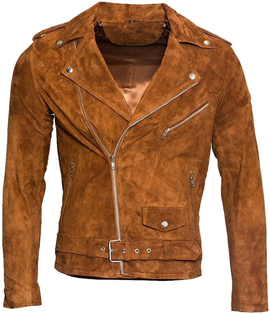 Men's leather biker jacket