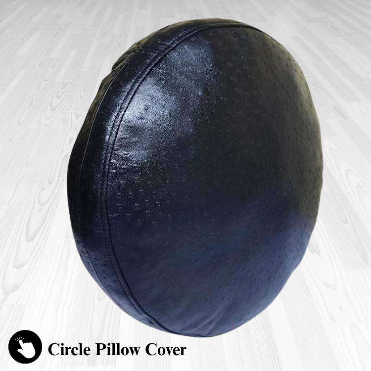 Round leather pillow covers