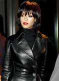 Rihanna Leather Trench Coat