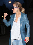 Rita Ora Leather Long Coat