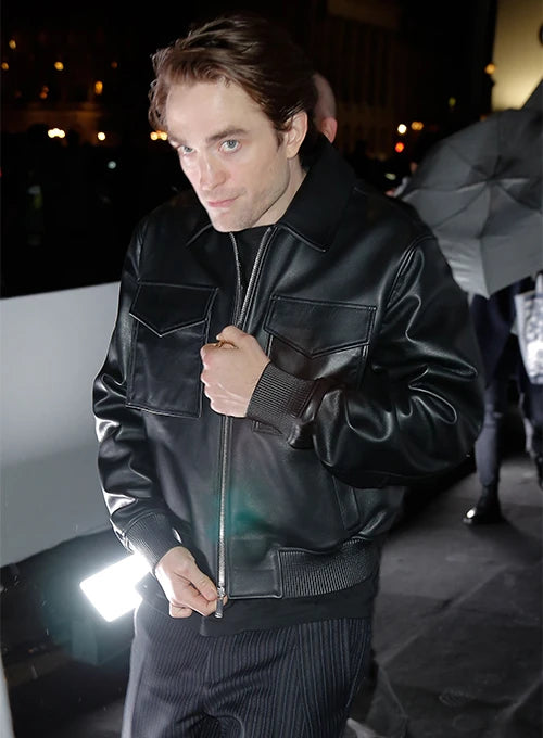 Robert Pattinson 2020 Paris Fashion Show Leather Jacket