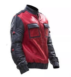 Qawach Marty McFly Back To The Future Part 2 Michael J.Fox Real Leather Jacket Lambskin