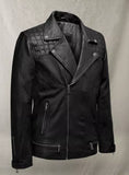 Ironwood Black Biker Leather Jacket Quilted Handmade Pure Leather Jacket For Men