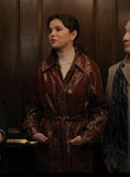 Selena Gomez Only Murders in the Building Leather Long Coat