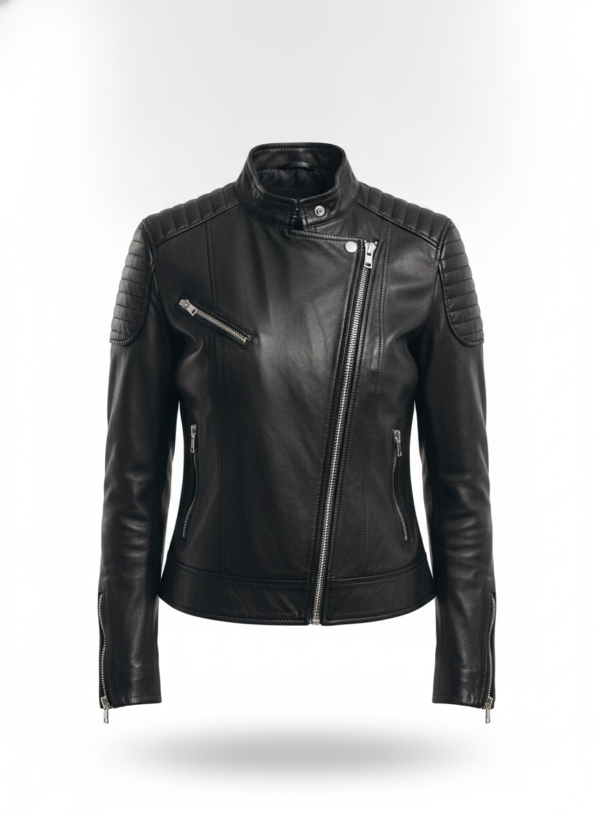 women-black-leather-crop-outdoor-biker-jacket-1 - ghost_front