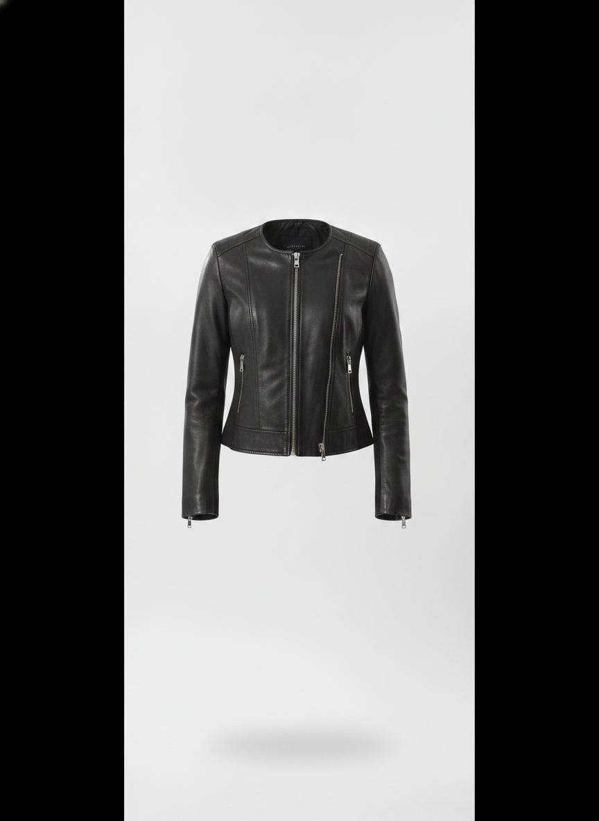 women-black-leather-crop-outdoor-tailored-jacket - ghost_front