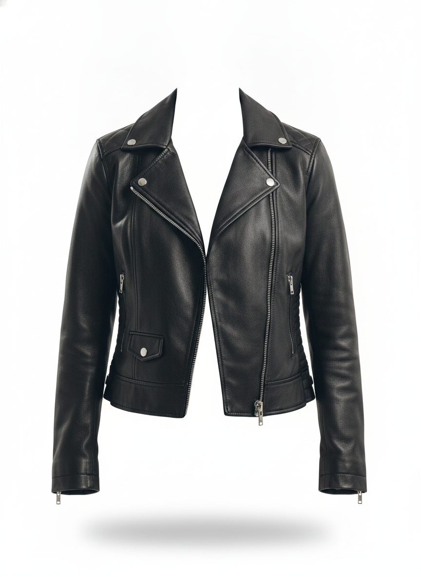 women-black-lightweight-genuine-leather-crop-jacket - ghost_front