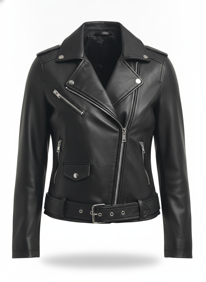 women-black-solid-lightweight-leather-jacket - ghost_front