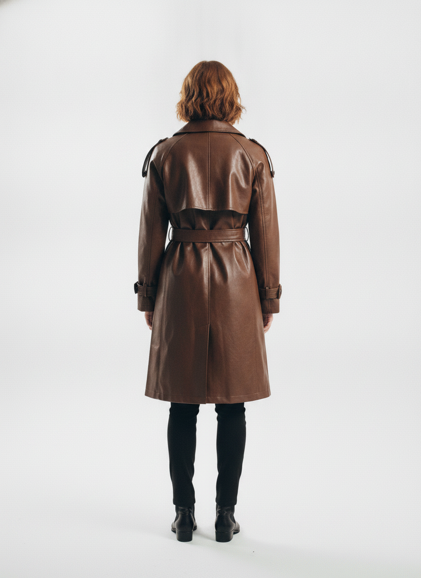 women-coffee-brown-solid-double-breasted-trench-coat - vton_rear
