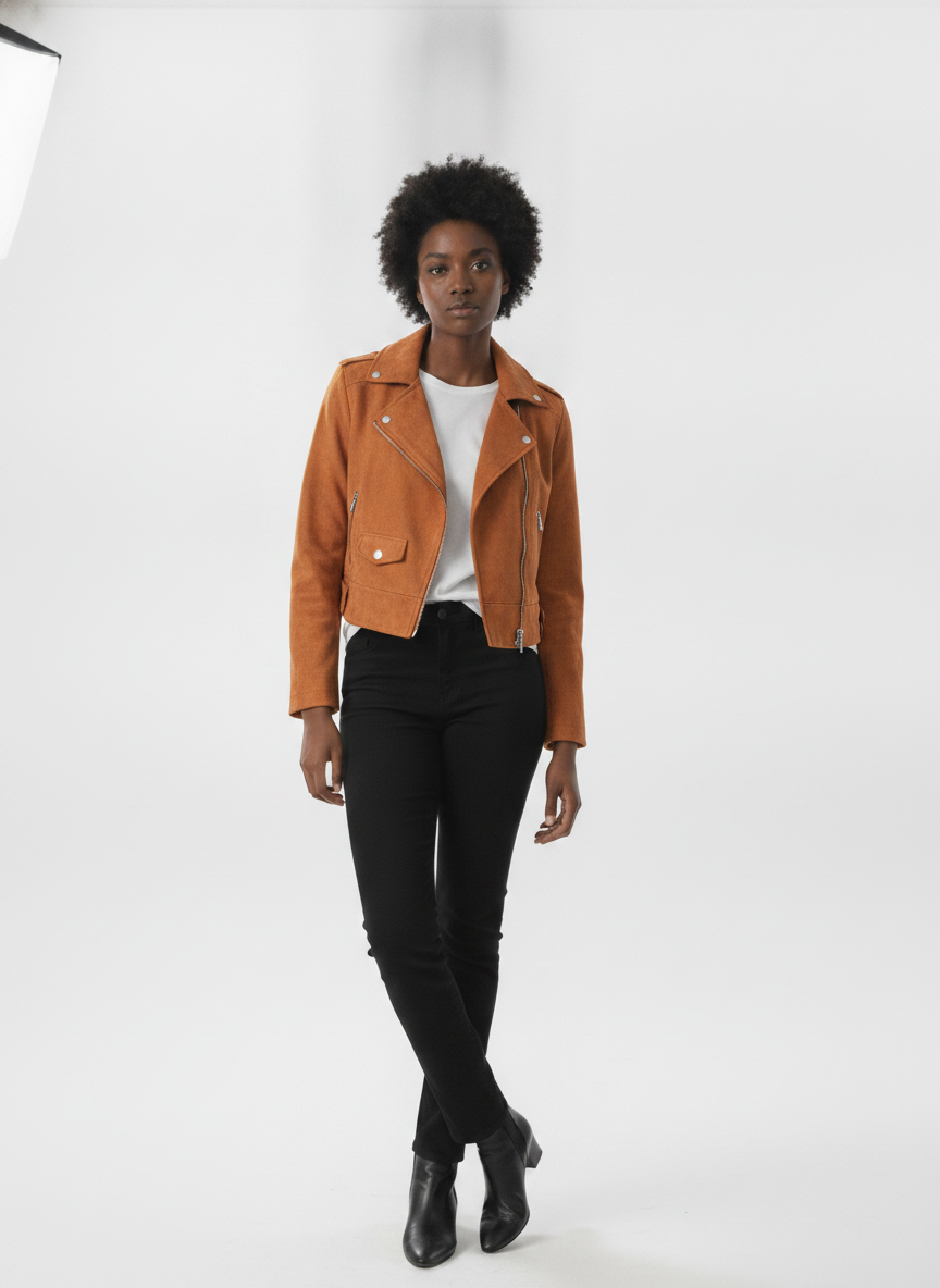 women-orange-camouflage-crop-biker-jacket - vton_front