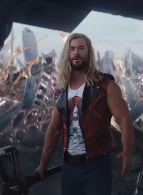 CHRIS HEMSWORTH THOR LOVE AND THUNDER LEATHER VEST - Qawach Leather