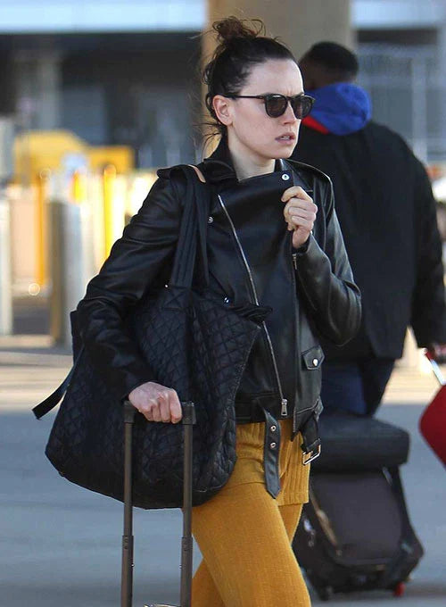DAISY RIDLEY LEATHER JACKET STYLE # 2












