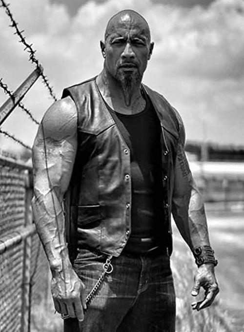DWAYNE JOHNSON THE FATE OF THE FURIOUS LEATHER VEST - Qawach Leather
