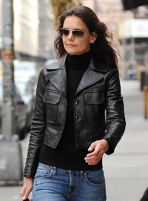 KATIE HOLMES LEATHER JACKET STYLE # 2












