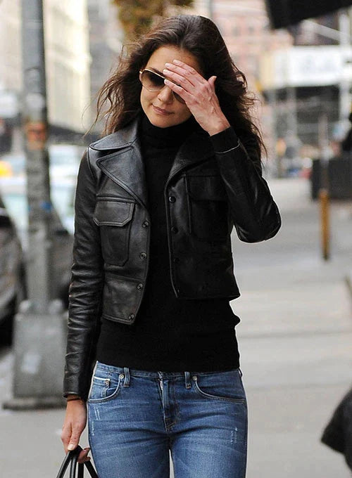 KATIE HOLMES LEATHER JACKET STYLE # 2












