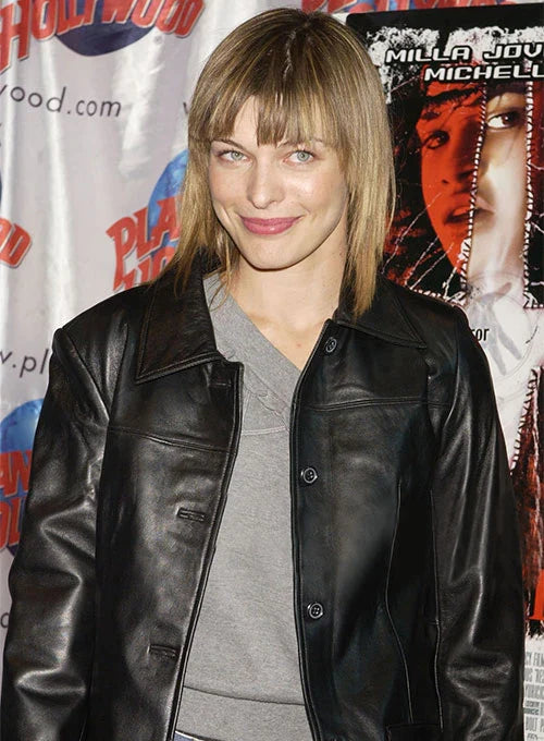 MILLA JOVOVICH LEATHER JACKET














