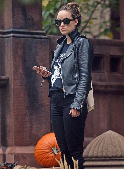 olivia wilde leather dress Olivia Wilde Nails the Parisian Look With a Faux Fur Coat