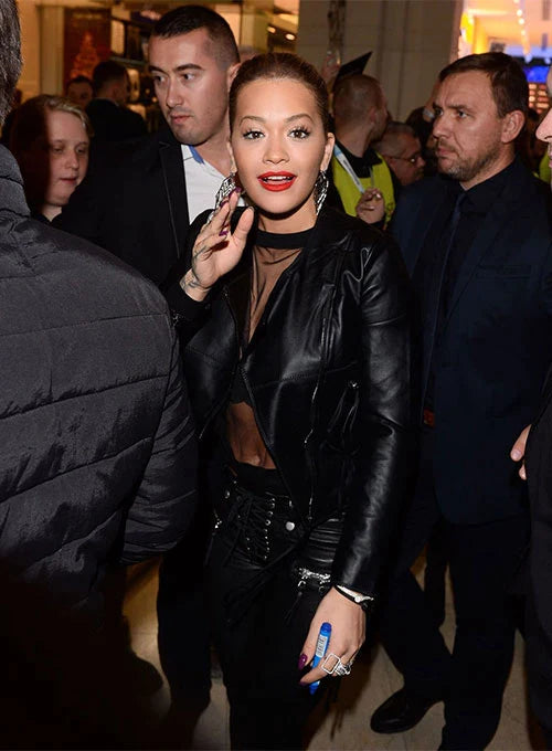 RITA ORA LEATHER JACKET STYLE # 3




