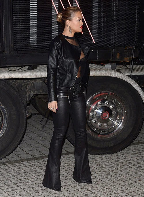 RITA ORA LEATHER JACKET STYLE # 3




